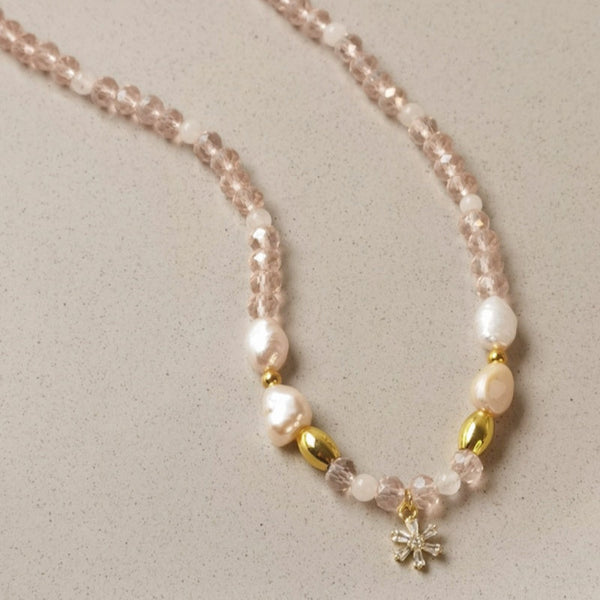Collar perlas naturales hecho a mano 