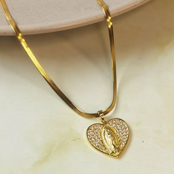 Collar de virgen de guadalupe joyeria mujer