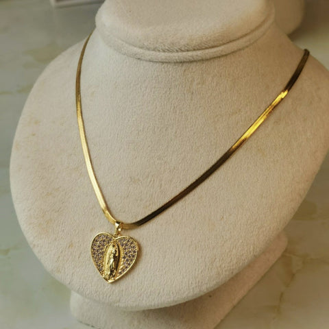 Collar de virgen de guadalupe joyeria mujer
