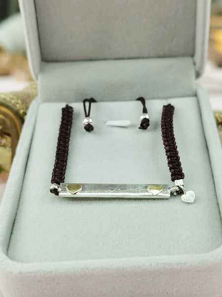 pulsera de plata con oro 18k
