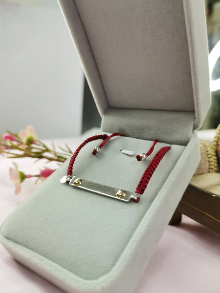 pulsera de plata con oro 18k
