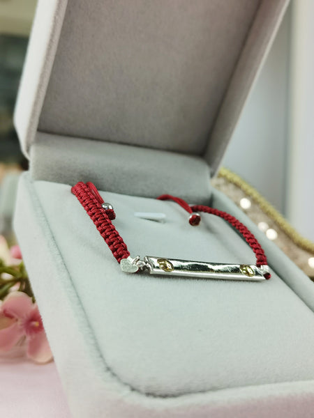 pulsera de plata con oro 18k
