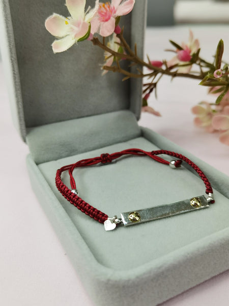 pulsera de plata con oro 18k
