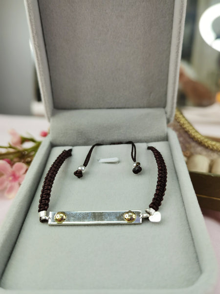 pulsera de plata con oro 18k