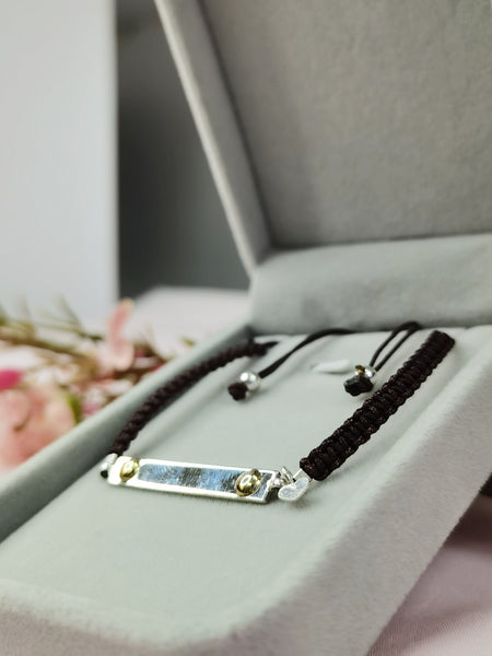 pulsera de plata con oro 18k