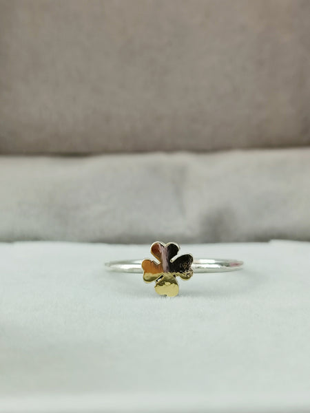 anillo de plata 950 con oro 18 k