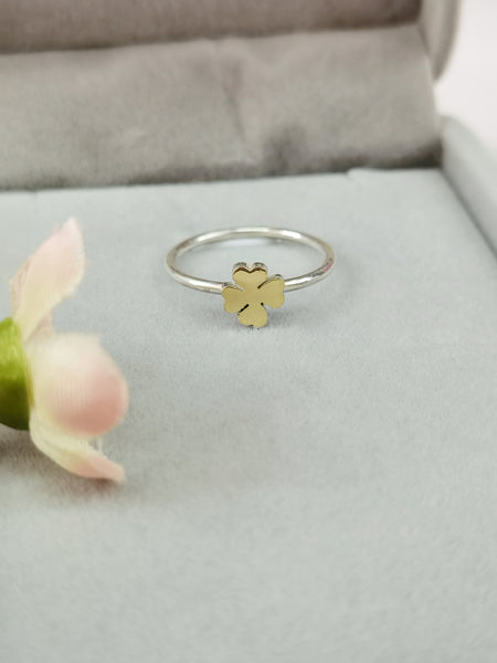 anillo de plata 950 con oro 18 k