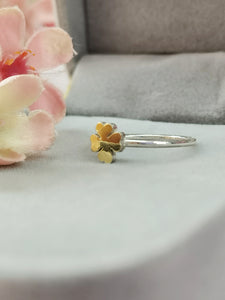 anillo de plata 950 con oro 18 k