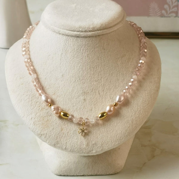 Collar perlas naturales hecho a mano 