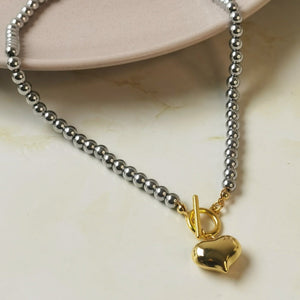 Collar  plata y acero 