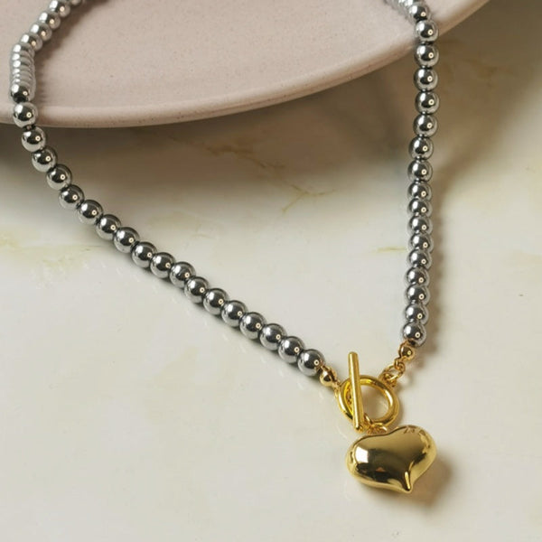 Collar  plata y acero 