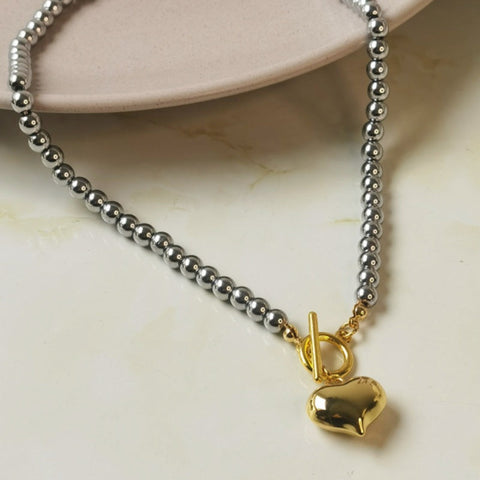 Collar  plata y acero 