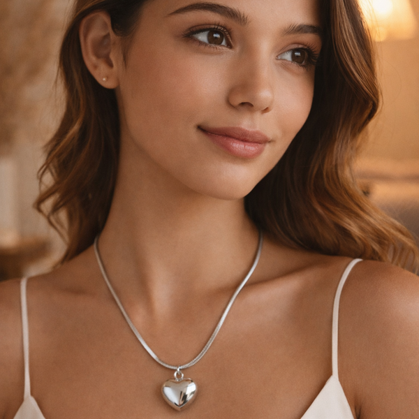 Collar plata de corazon