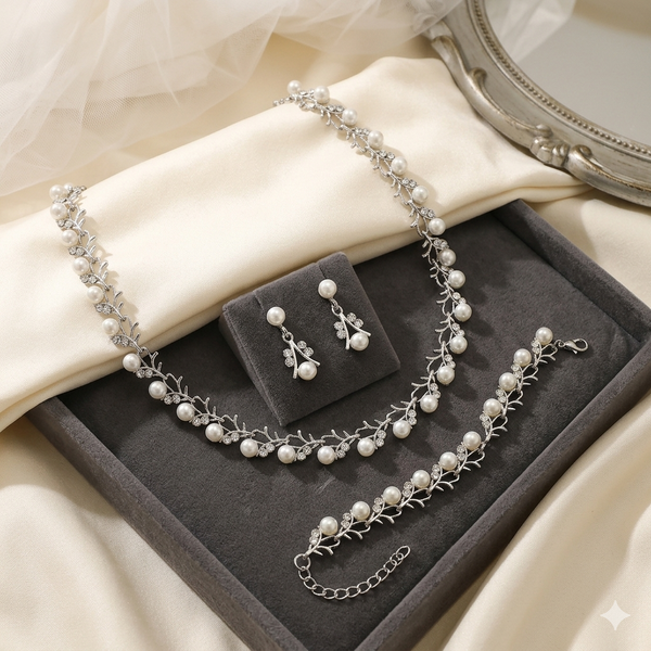 Collar, aretes y pulsera