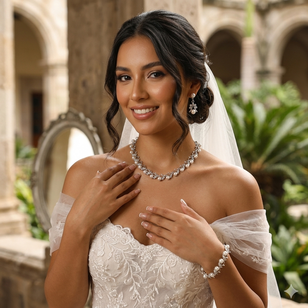 Collar, aretes y pulsera