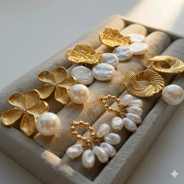 aretes de perlas