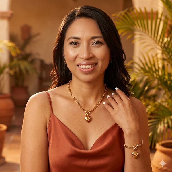 Collar de mujer y pulsera de corazón