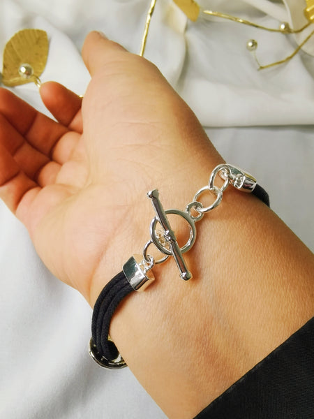 Pulsera entrelazada baño en plata