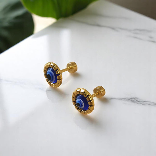 Aretes ojo turco acero proteccion regalo a mama