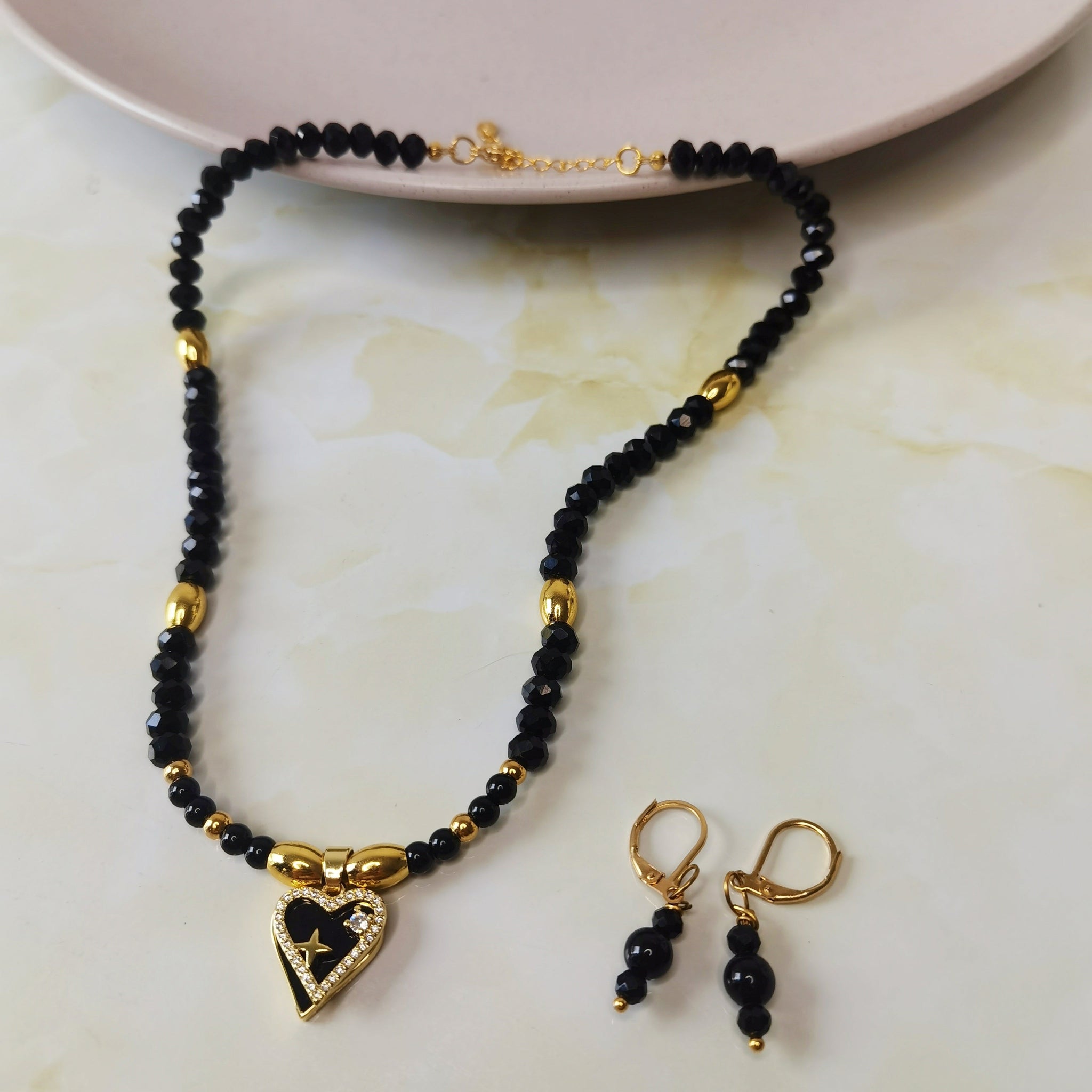 Collar de mujer piedra onix y murano regalo