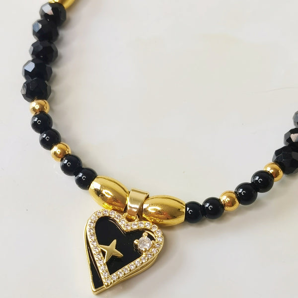 Collar de mujer piedra onix y murano regalo