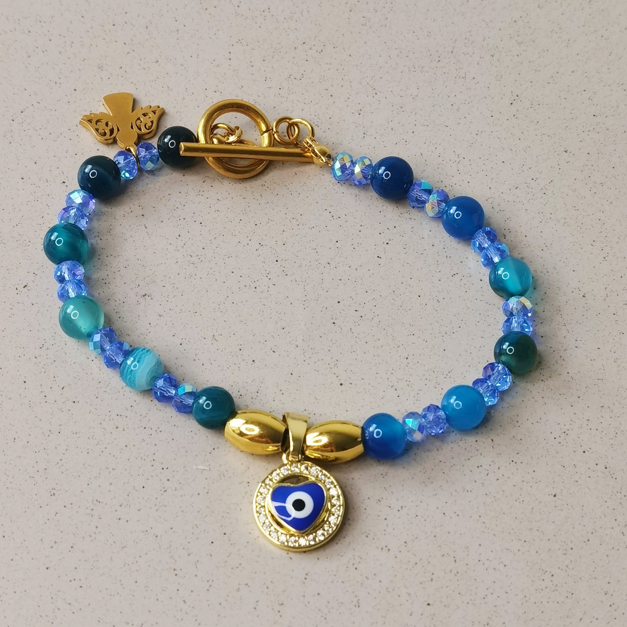 Pulsera  mujer lapisazuli ojo turco protección regalo