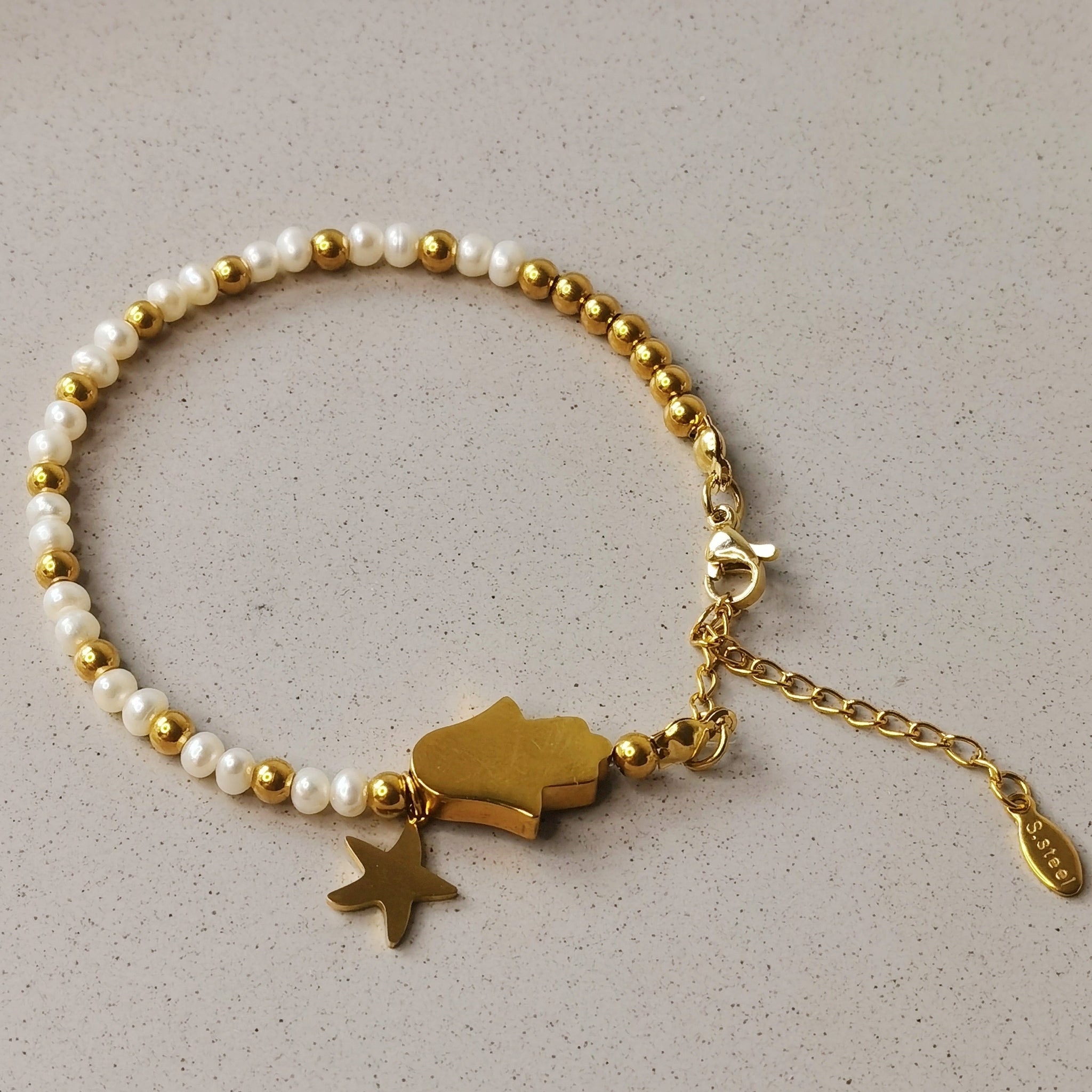 Pulsera mujer perla de rio hecho a mano regalo