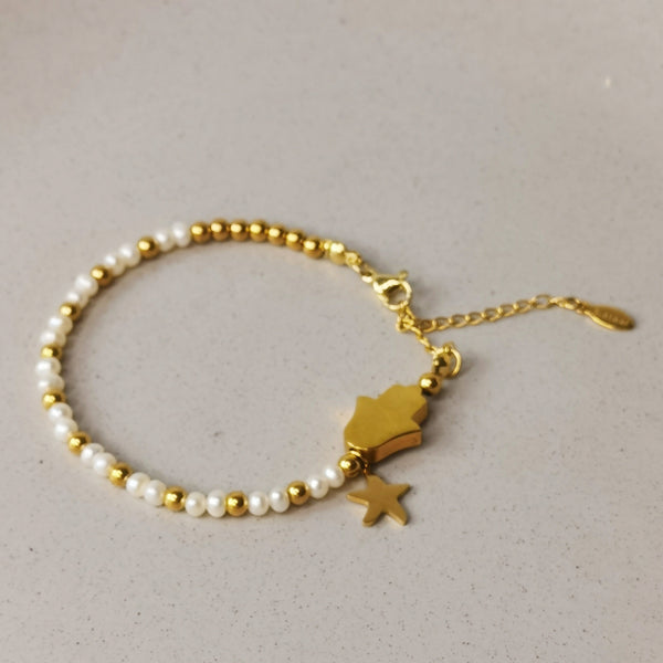 Pulsera mujer perla de rio hecho a mano regalo