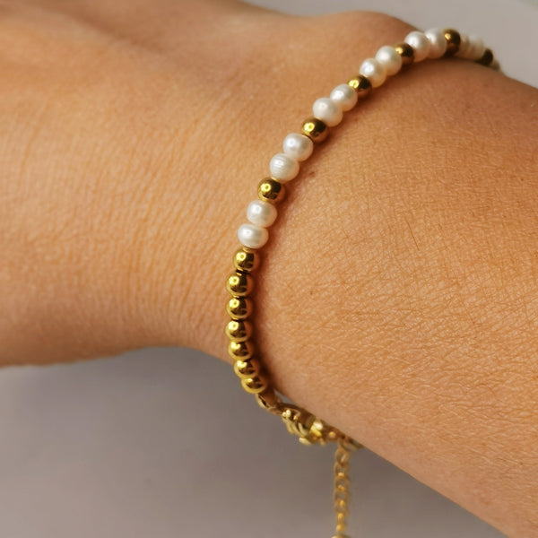 Pulsera mujer perla de rio hecho a mano regalo