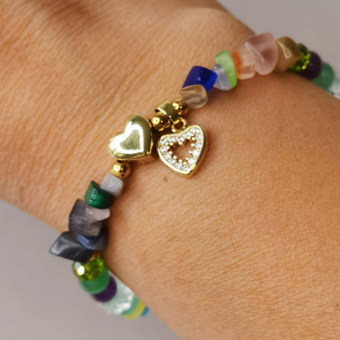 Pulsera mujer piedras naturales corazon regalo