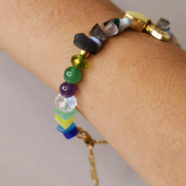 Pulsera mujer piedras naturales corazon regalo