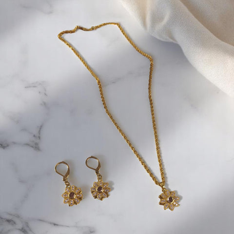 collar y aretes trebol regalo joyas