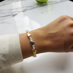 Pulsera piedras naturales cuarzo rosa regalo 