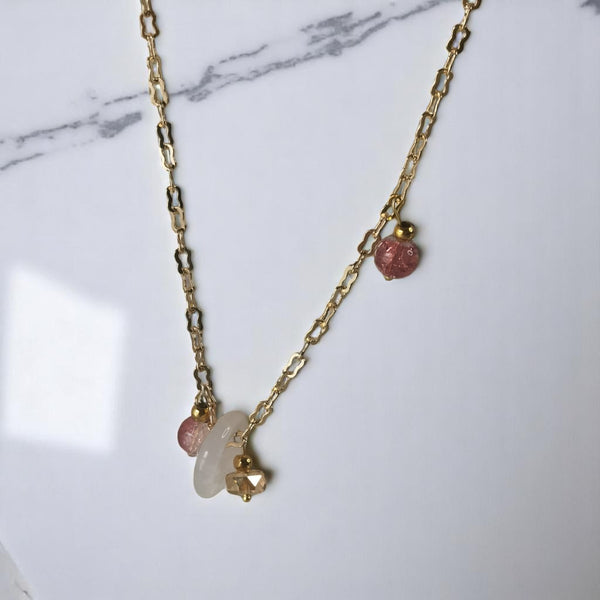 Collar cuarzo rosa regalo