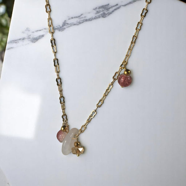 Collar cuarzo rosa regalo