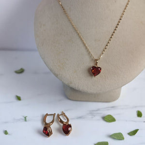 Collar y aretes regalo amor