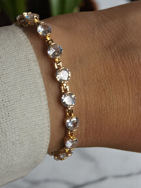 Pulsera de acero con zircones regalo mujer joyas