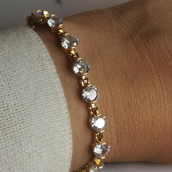 Pulsera de acero con zircones regalo mujer joyas