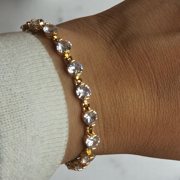 Pulsera de acero con zircones regalo mujer joyas