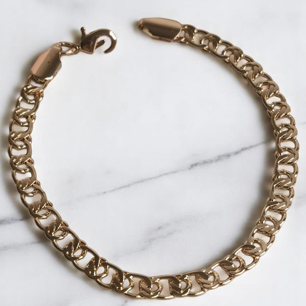 Pulsera de acero 316 con enchape de oro regalo mujer joyas