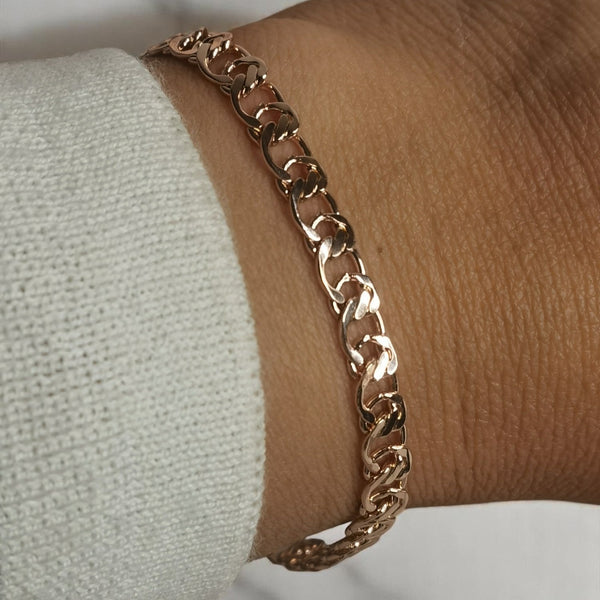 Pulsera de acero 316 con enchape de oro regalo mujer joyas