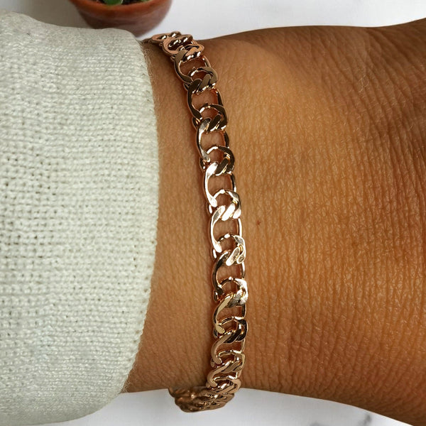 Pulsera de acero 316 con enchape de oro regalo mujer joyas