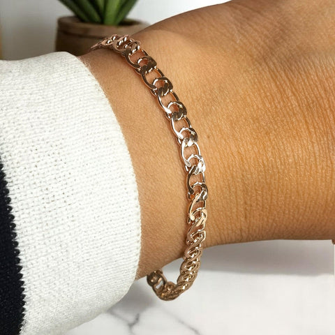 Pulsera de acero 316 con enchape de oro regalo mujer joyas