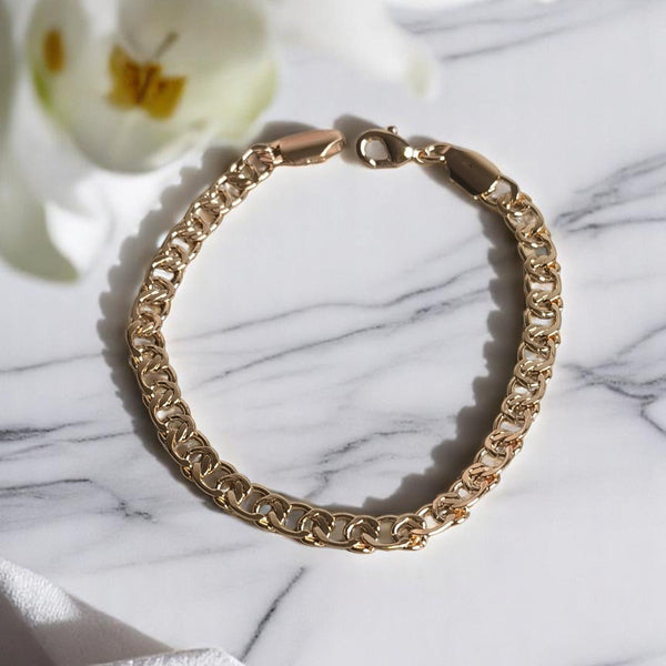 Pulsera de acero 316 con enchape de oro regalo mujer joyas