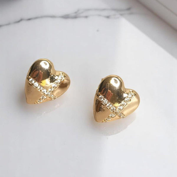 Arete corazon moda mujer joyas