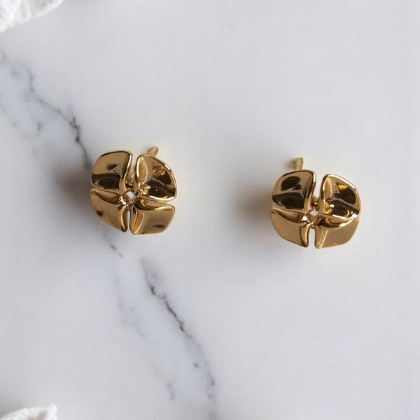 Arete flor colgante joyas regalo mujer