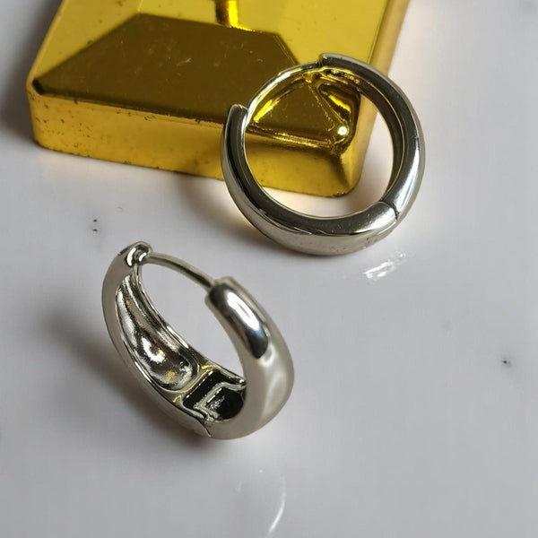 Argollas de acero plateado mujer joyas regalo