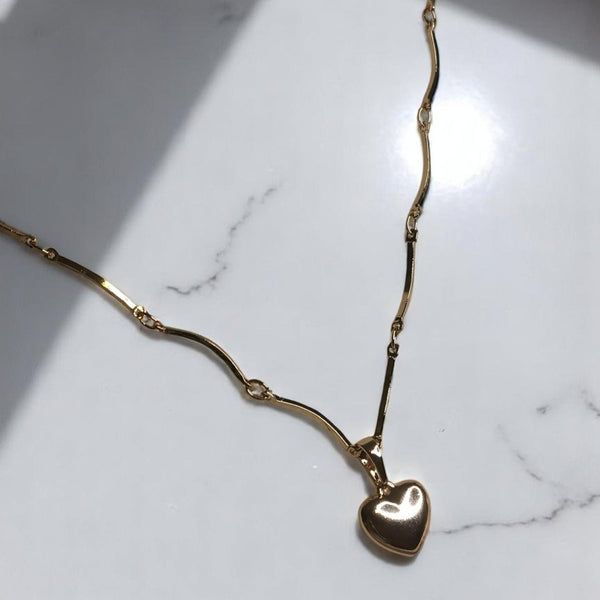 Collar y aretes corazon regalo moda mujer