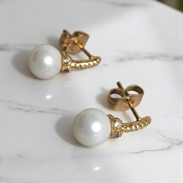 Arete de perlas  regalo mujer joyeria moda 