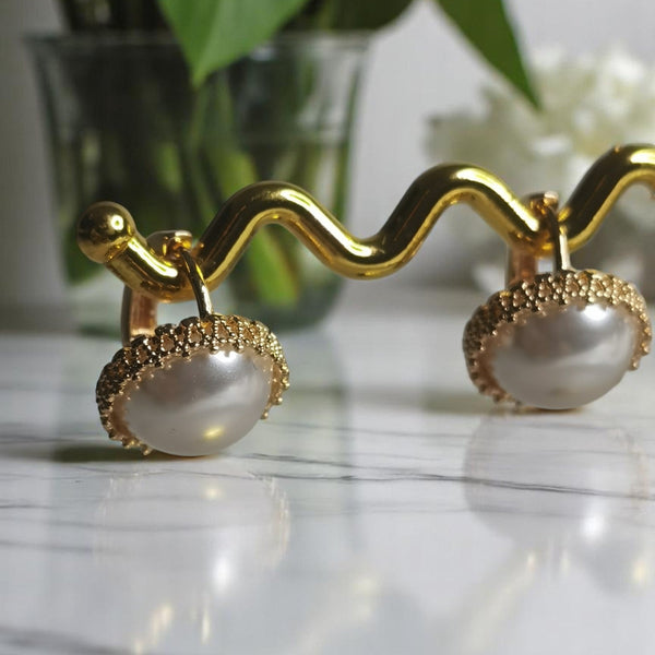Aretes perlas acero regalo moda mujer tendencia joyeria
